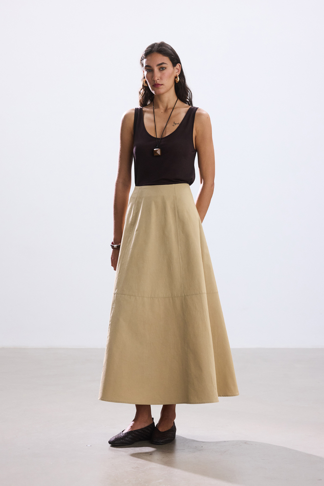 BE BLUE - KUM DİKİŞ DETAYLI PAMUKLU ETEK