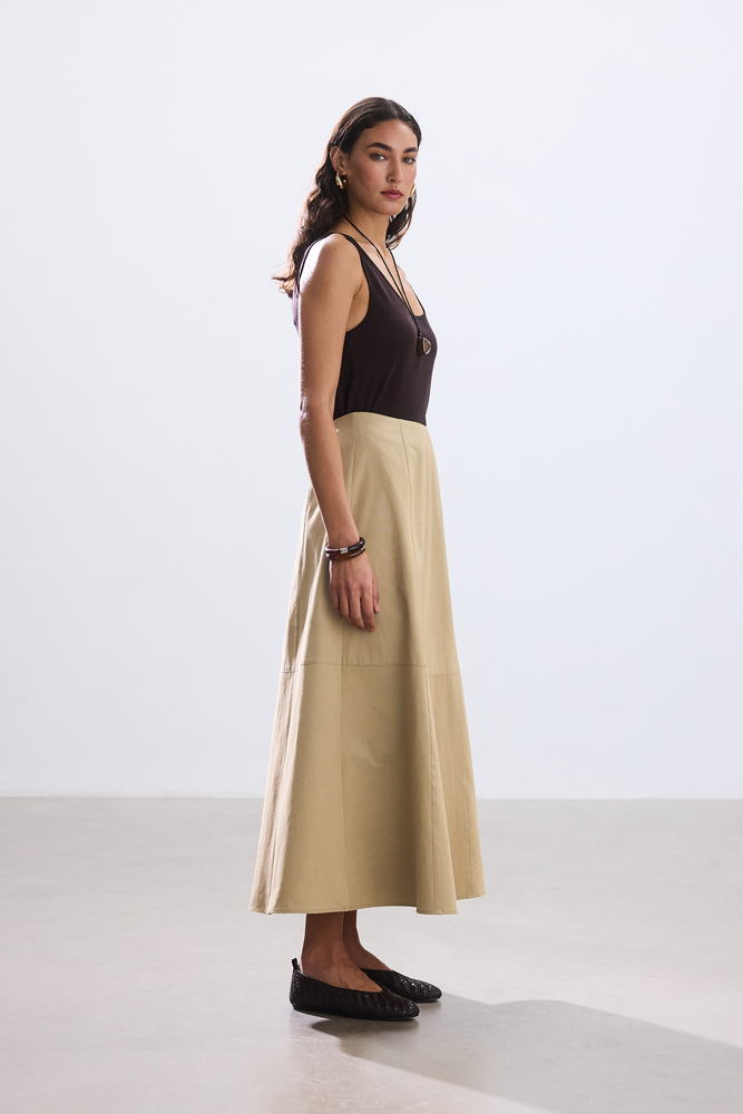 BE BLUE - KUM DİKİŞ DETAYLI PAMUKLU ETEK