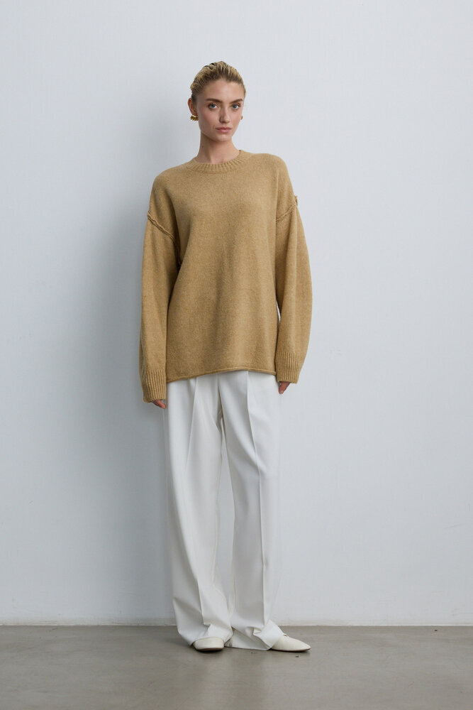 BE BLUE - KUM DİKİŞ DETAYLI TRİKO KAZAK