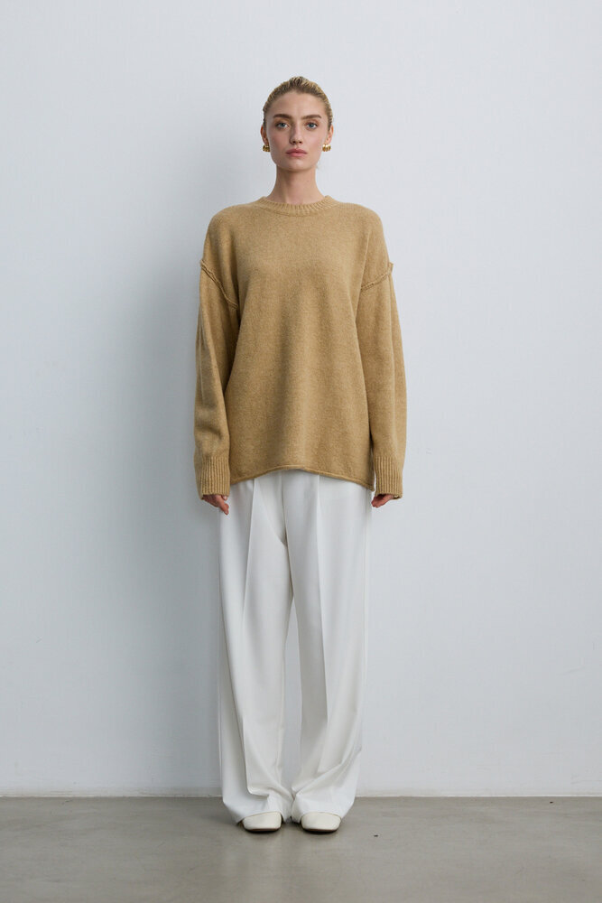 BE BLUE - KUM DİKİŞ DETAYLI TRİKO KAZAK