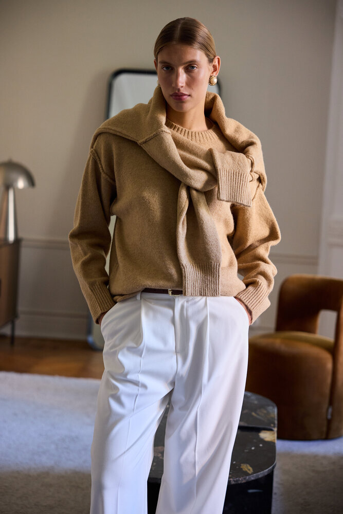 BE BLUE - KUM DİKİŞ DETAYLI TRİKO KAZAK