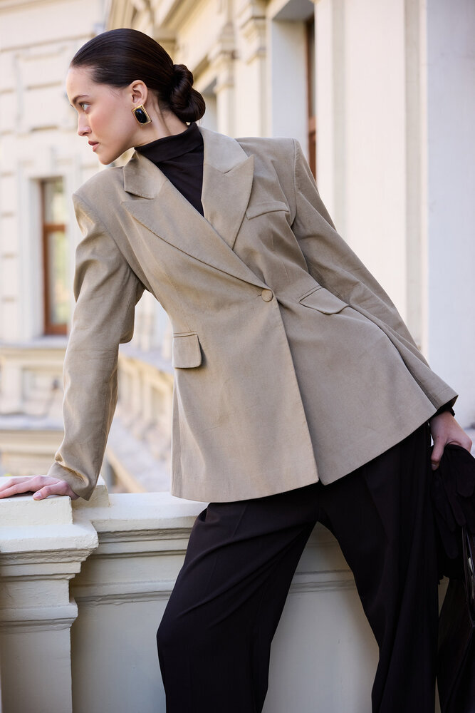 BE BLUE - KUM KADİFE BLAZER