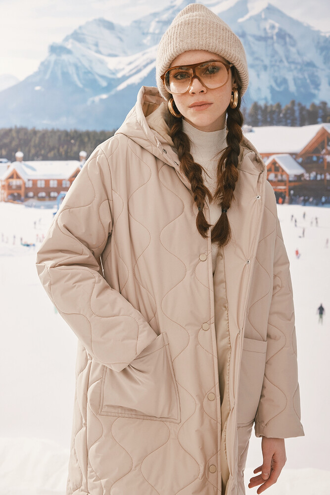 BE BLUE - KUM UZUN KAPİTONE MONT