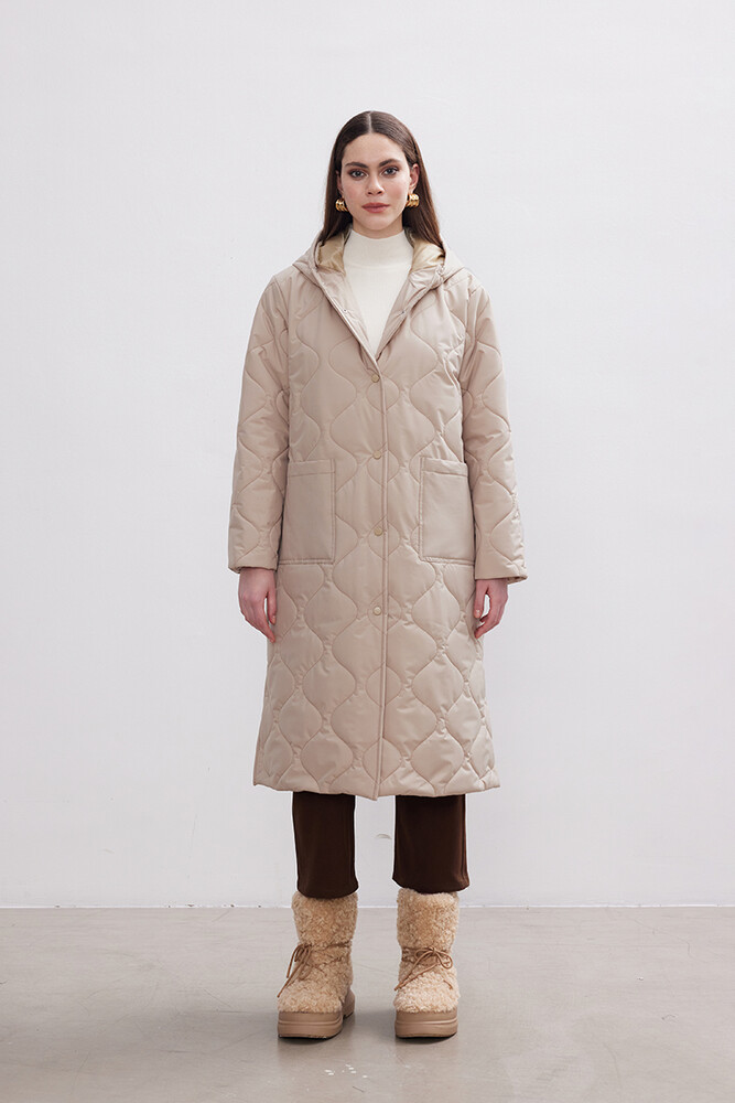 BE BLUE - KUM UZUN KAPİTONE MONT