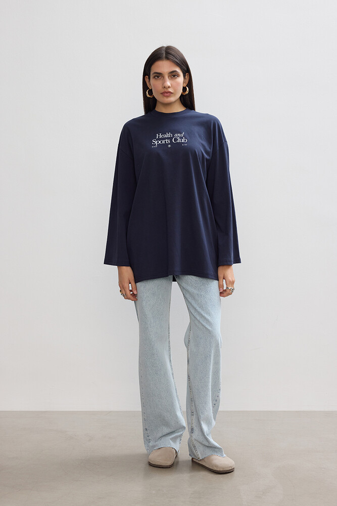 BE BLUE - HEALTH AND SPORTS UZUN KOLLU T-SHIRT