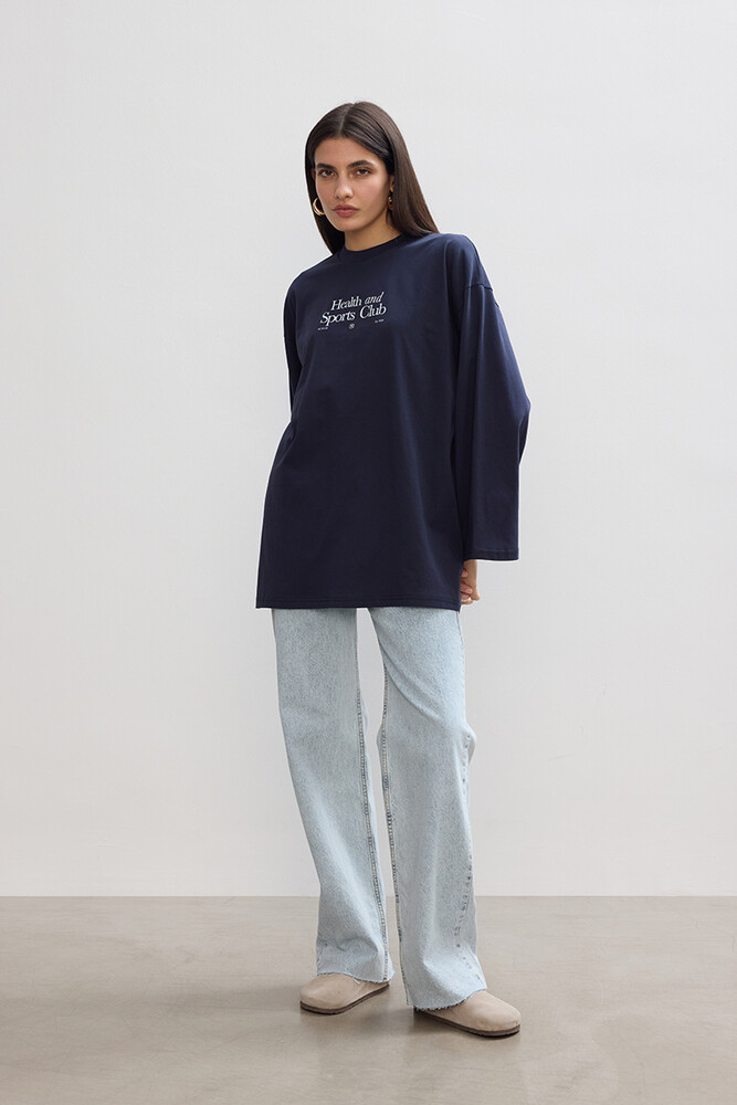 BE BLUE - HEALTH AND SPORTS UZUN KOLLU T-SHIRT