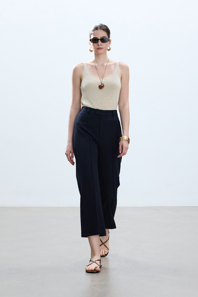 BE BLUE - LACİVERT FLARE PANTOLON