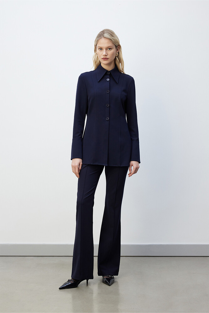 BE BLUE - LACİVERT İSPANYOL PAÇA PANTOLON