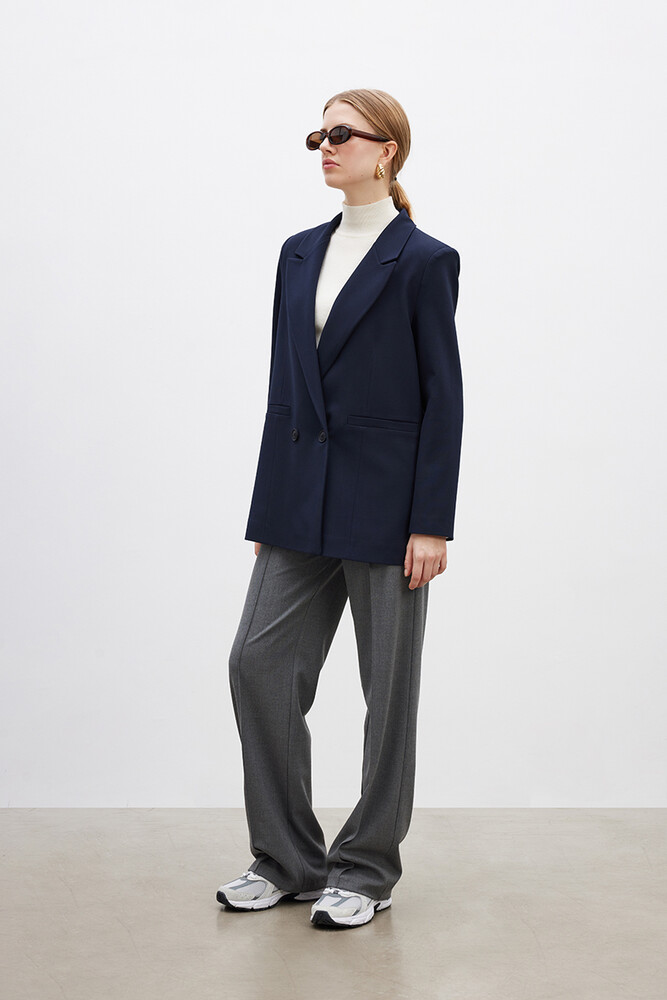 BE BLUE - LACİVERT KLASİK BLAZER
