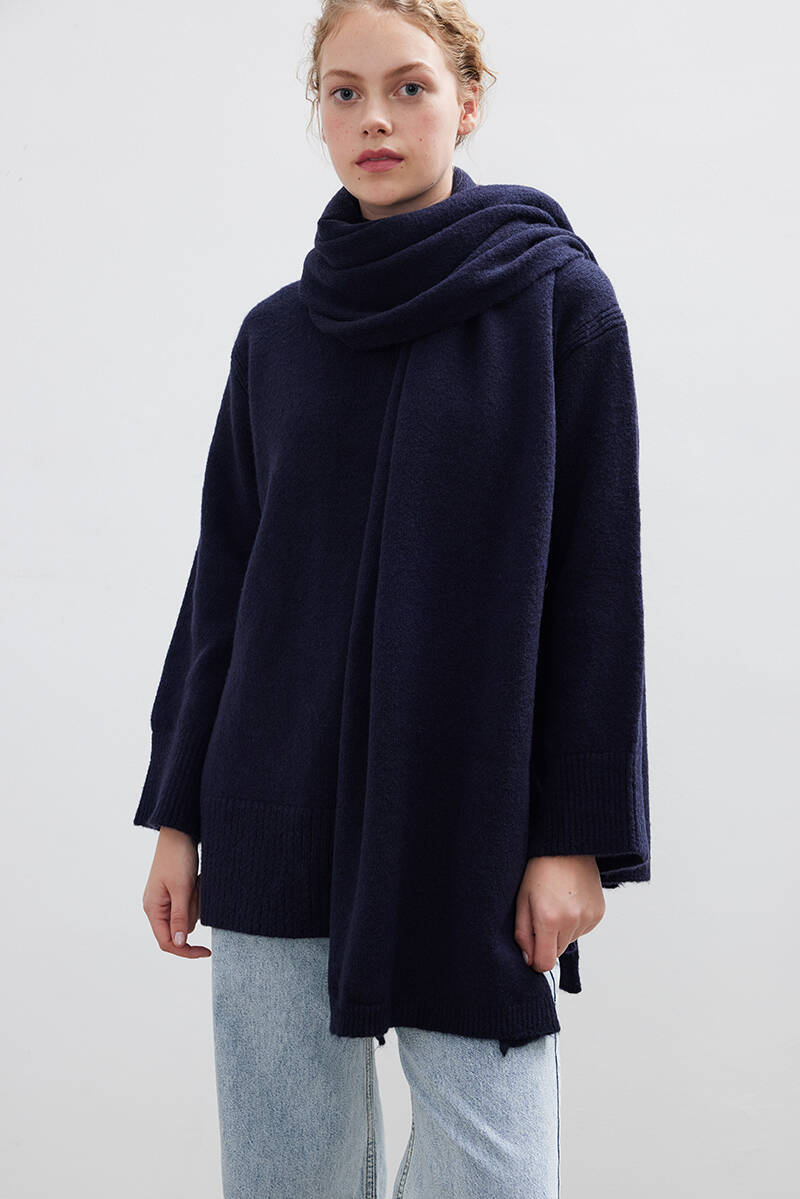 LACİVERT SOFT ATKI