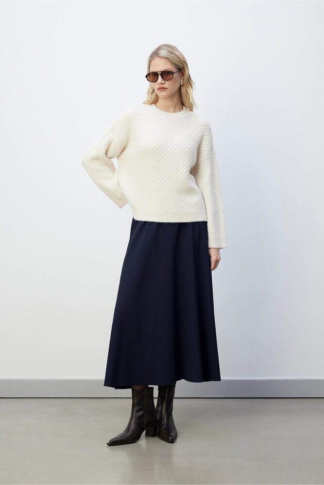 BE BLUE - LACİVERT VOLANLI ETEK