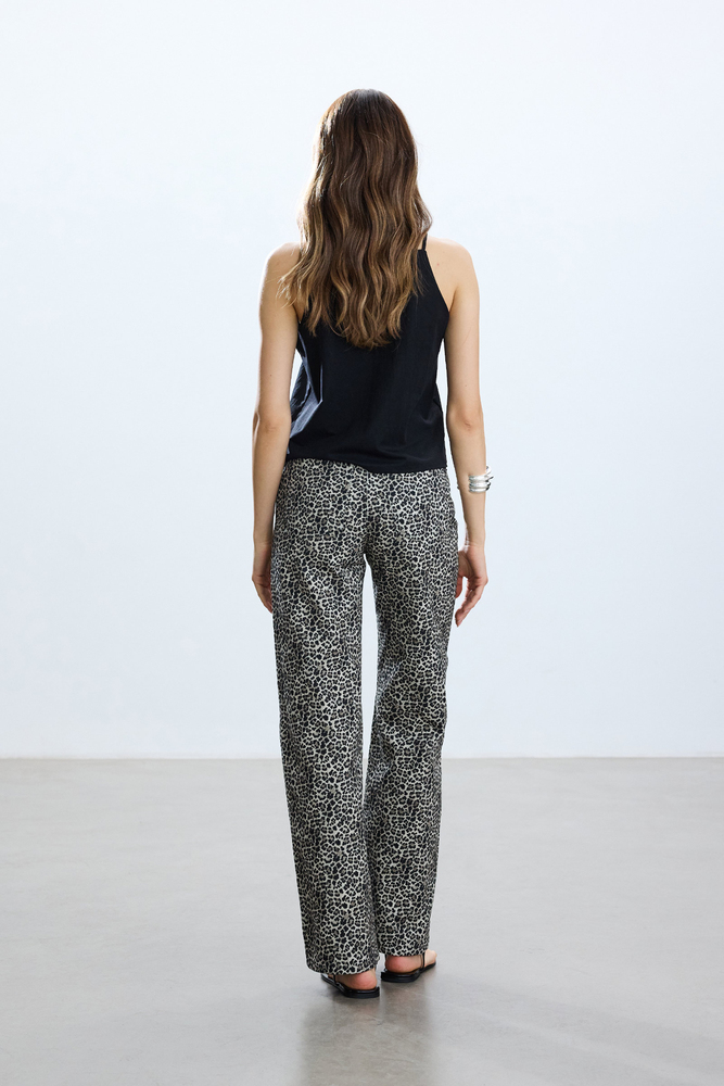 BE BLUE - LEOPAR DESENLİ GABARDİN PANTOLON