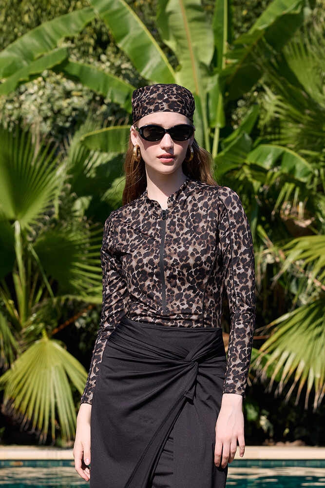 BE BLUE - LEOPAR DESENLİ SURF MAYO