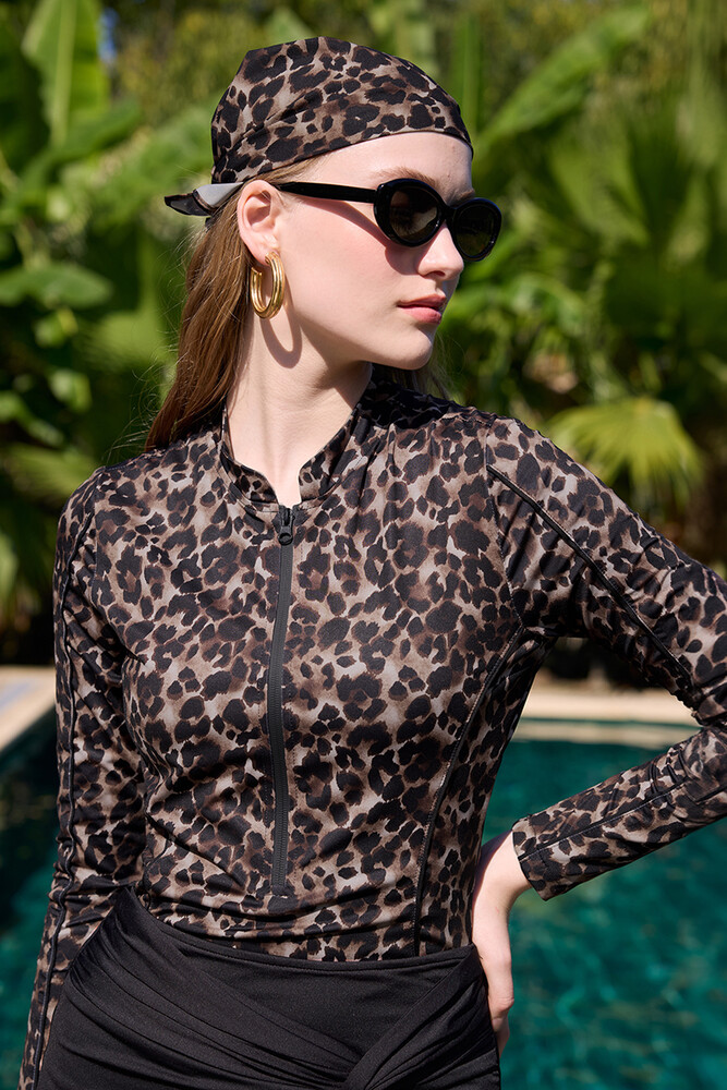 BE BLUE - LEOPAR DESENLİ SURF MAYO