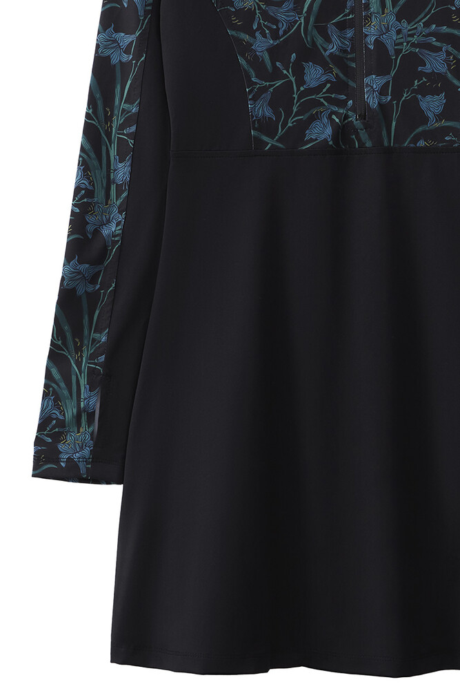 BE BLUE - LİLYUM DESENLİ SURF MAYO ELBİSE