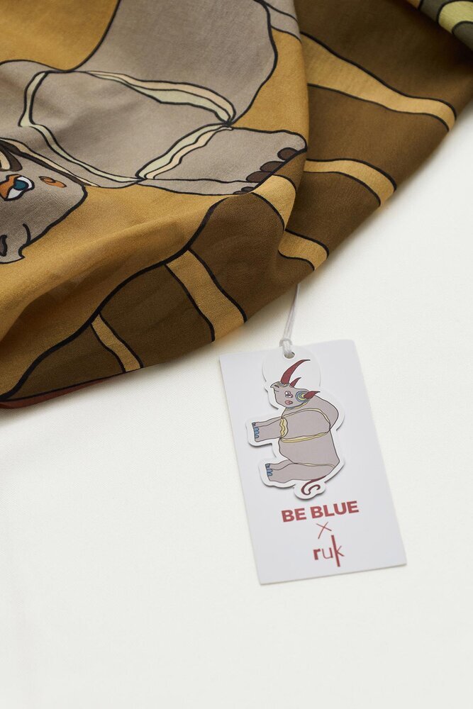 BE BLUE - MAIA KUM DESENLİ ŞAL