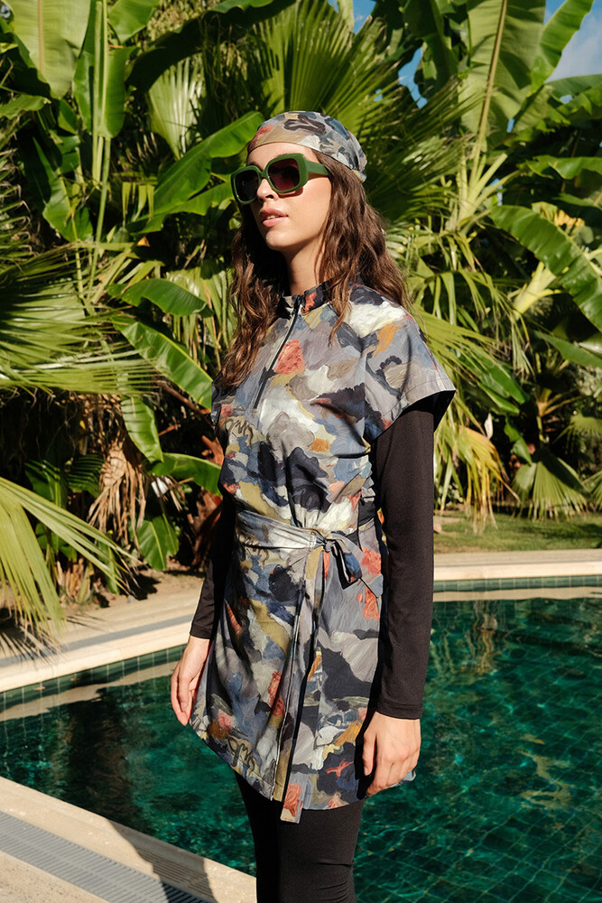 BE BLUE - MAVİ BRUSH TESETTÜR MAYO JİLE