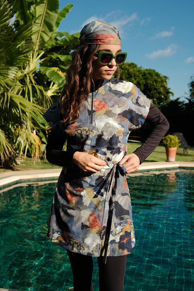 BE BLUE - MAVİ BRUSH TESETTÜR MAYO JİLE