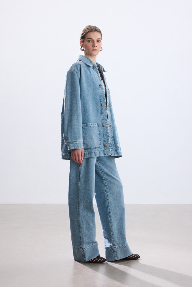 BE BLUE - MAVİ CEP DETAYLI DENİM CEKET