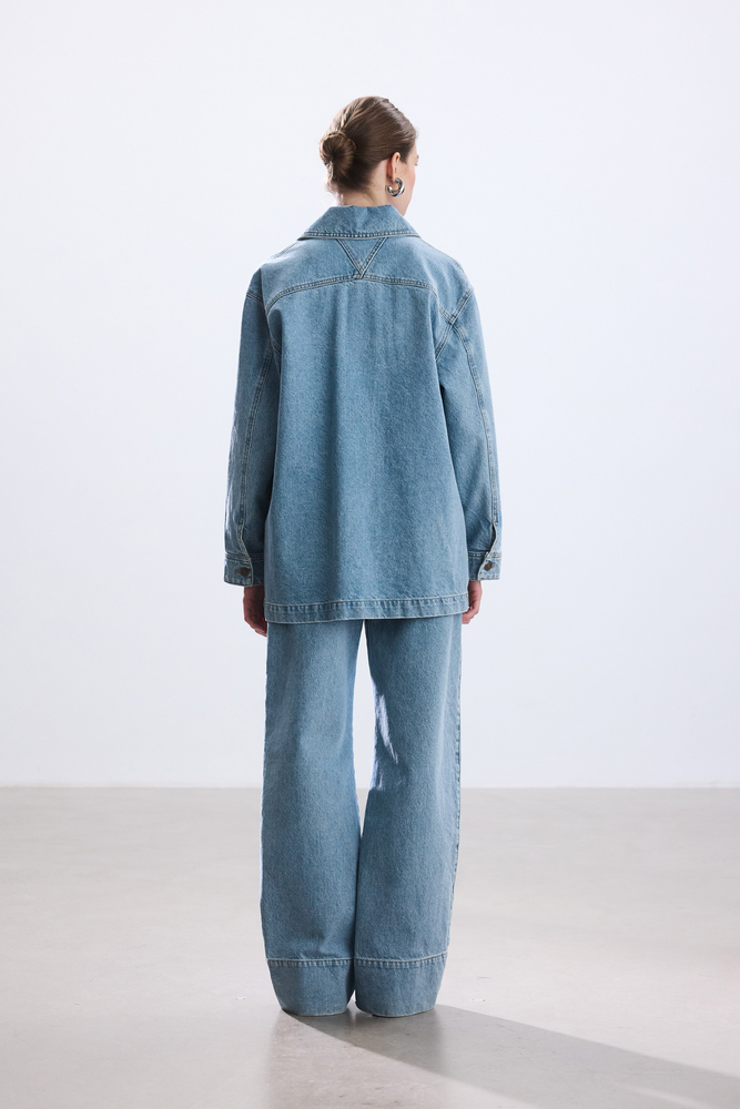 BE BLUE - MAVİ CEP DETAYLI DENİM CEKET