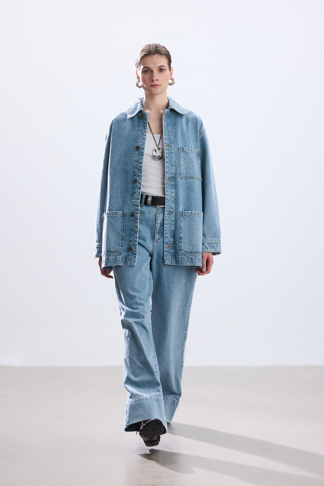 BE BLUE - MAVİ CEP DETAYLI DENİM CEKET