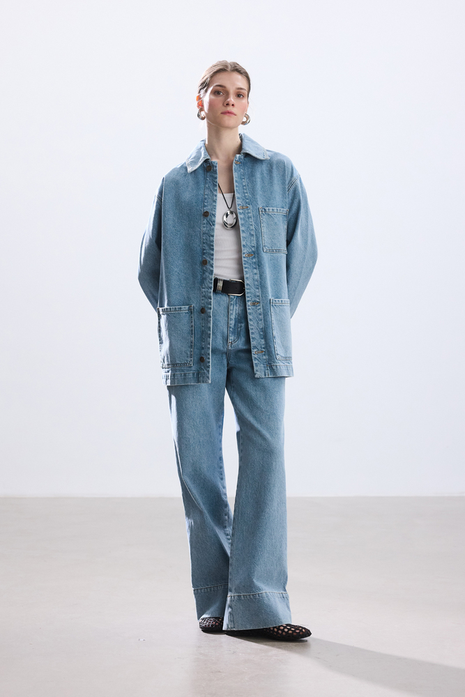 BE BLUE - MAVİ CEP DETAYLI DENİM CEKET