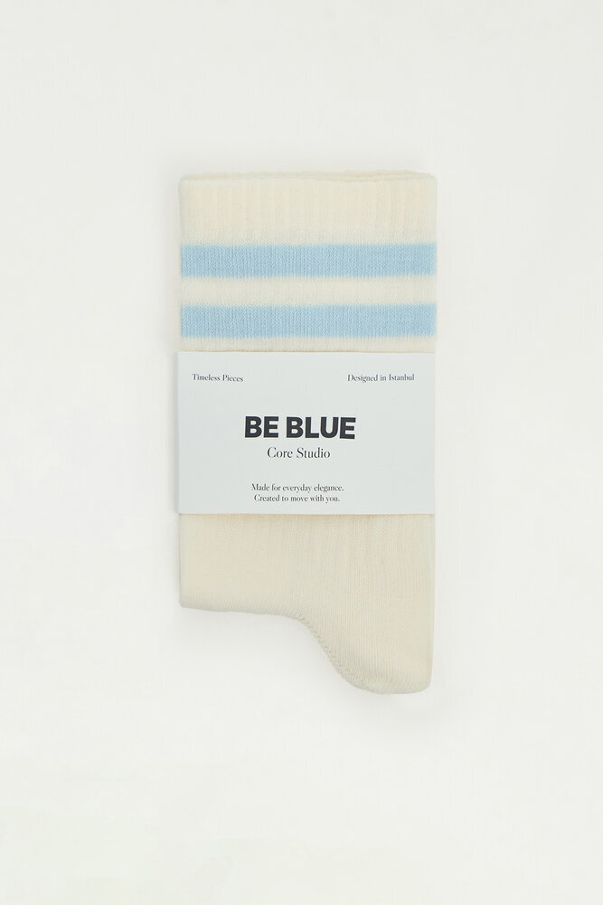 BE BLUE - MAVİ ÇİZGİ DETAYLI ÇORAP