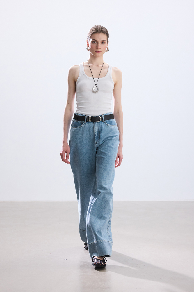 BE BLUE - MAVİ GENİŞ PAÇA DENİM PANTOLON