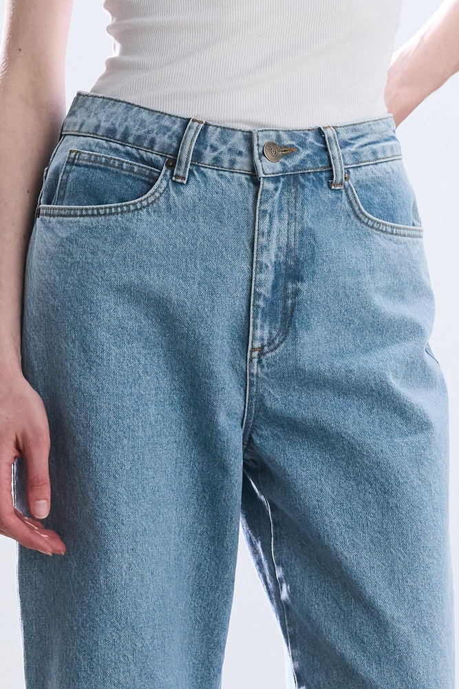 BE BLUE - MAVİ GENİŞ PAÇA DENİM PANTOLON