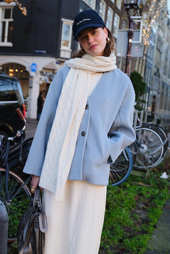 BE BLUE - MAVİ MİNİMAL KISA KAŞE KABAN