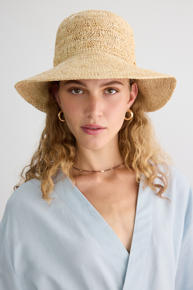 BE BLUE - MAVİ PAMUK KETEN KİMONO