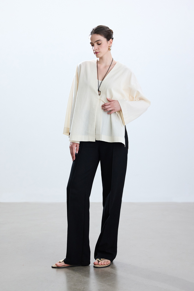 BE BLUE - NATÜREL DOKULU KİMONO