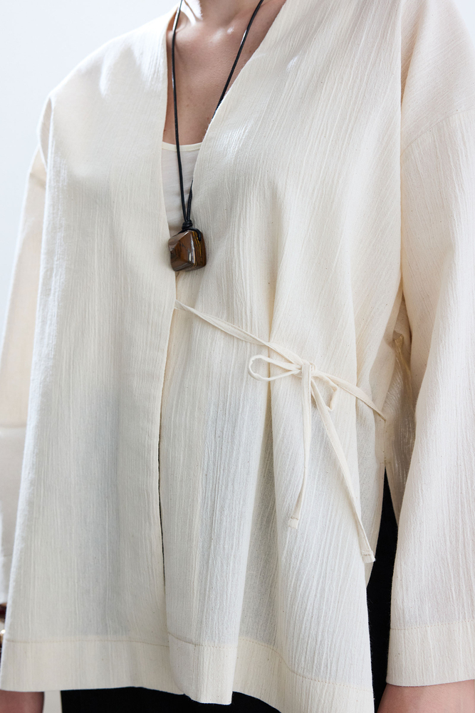 BE BLUE - NATÜREL DOKULU KİMONO