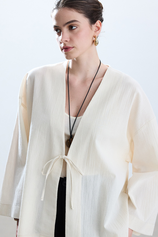BE BLUE - NATÜREL DOKULU KİMONO
