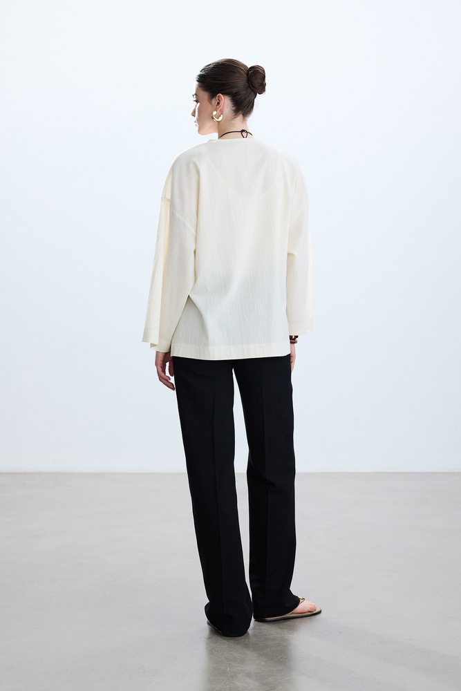 BE BLUE - NATÜREL DOKULU KİMONO