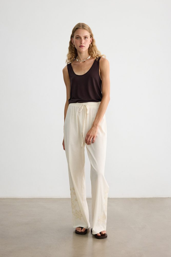 BE BLUE - NATÜREL NAKIŞ DETAYLI PANTOLON