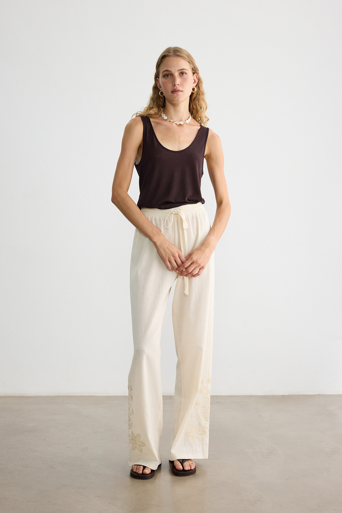 BE BLUE - NATÜREL NAKIŞ DETAYLI PANTOLON