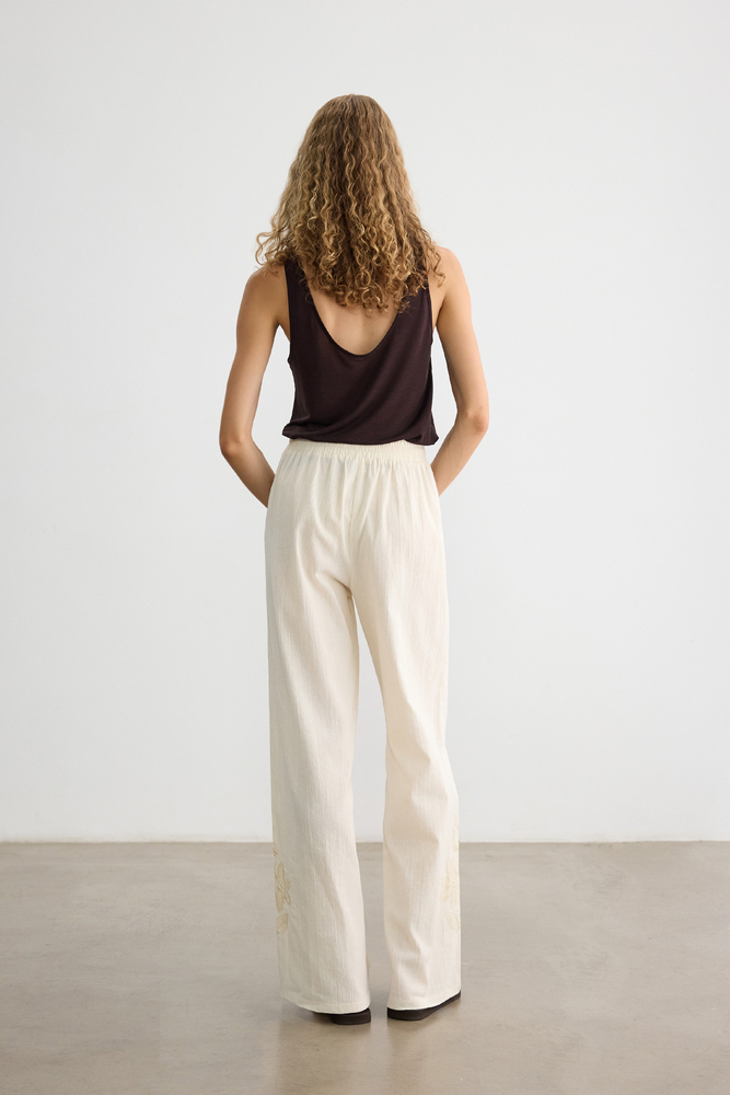 BE BLUE - NATÜREL NAKIŞ DETAYLI PANTOLON