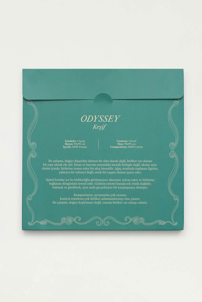 BE BLUE - ODYSSEY AÇIK YEŞİL DESENLİ EŞARP