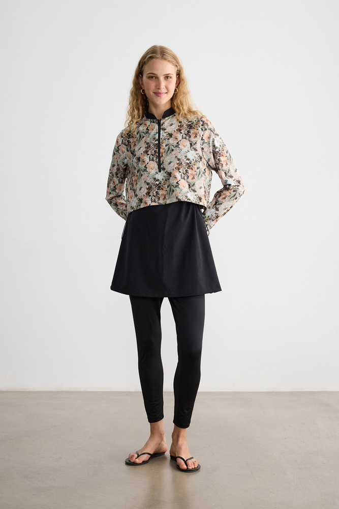 BE BLUE - PASTEL DESENLİ COMFORT TESETTÜR MAYO ELBİSE