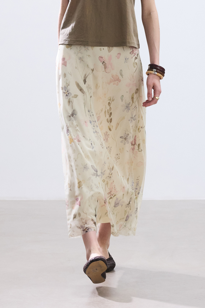 BE BLUE - PASTEL FLORAL DESENLİ TÜL ETEK