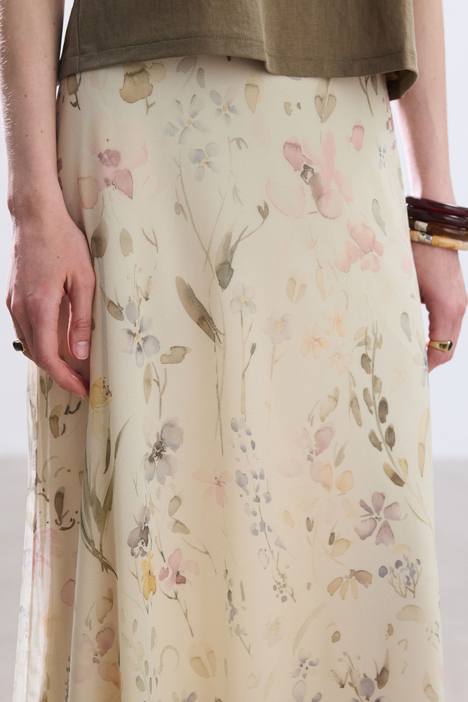 BE BLUE - PASTEL FLORAL DESENLİ TÜL ETEK