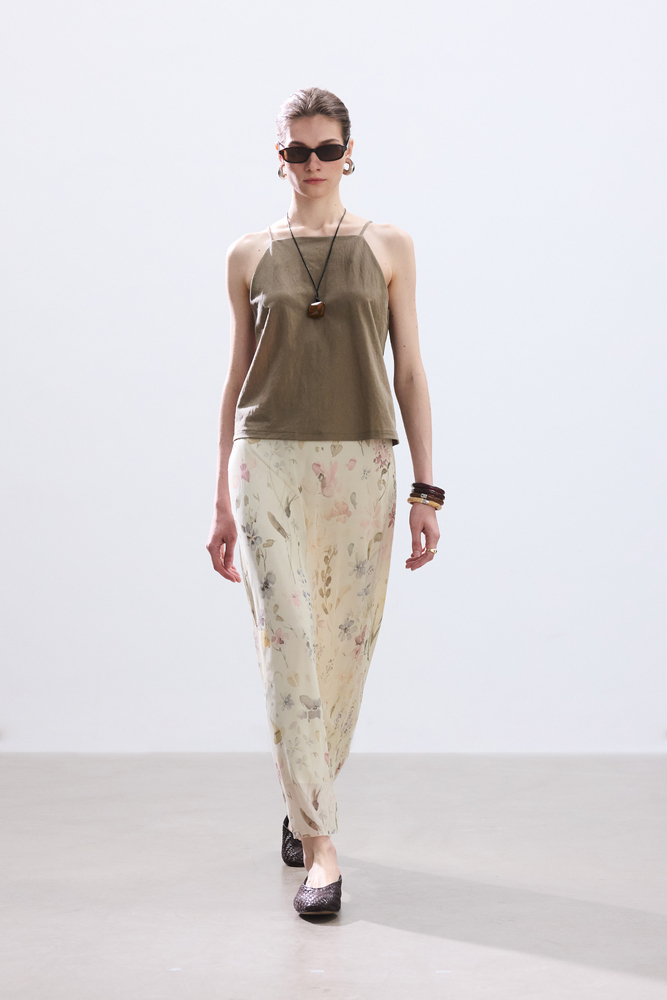 BE BLUE - PASTEL FLORAL DESENLİ TÜL ETEK