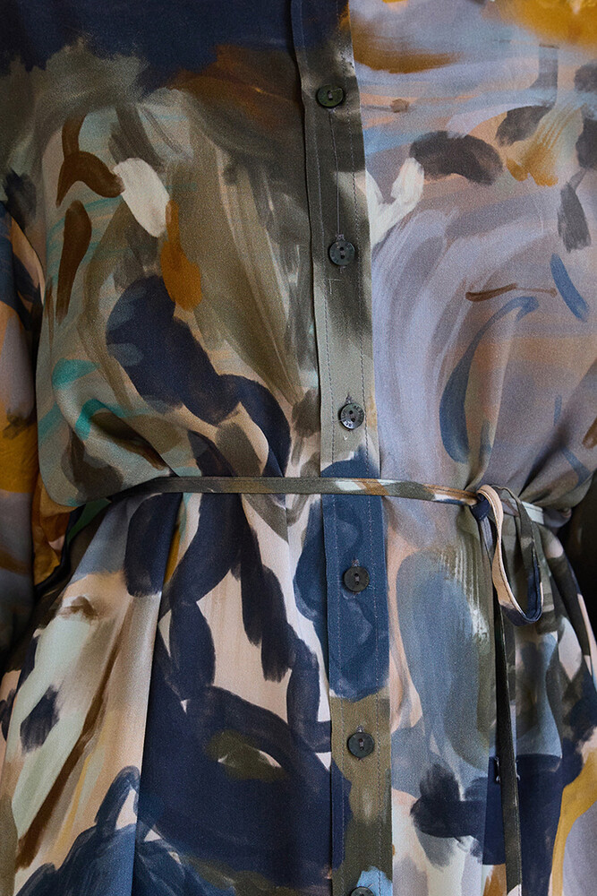 BE BLUE - PASTEL TABLO DESENLİ VINTAGE GÖMLEK