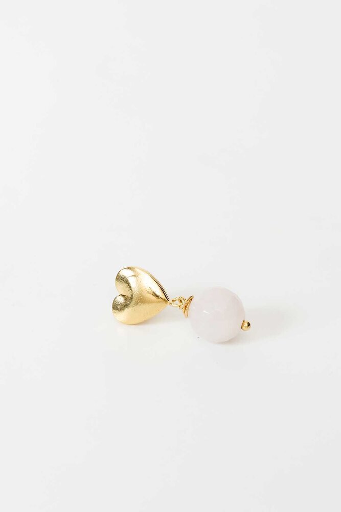 BE BLUE - PEMBE KUVARS DOĞAL TAŞLI KÜPE