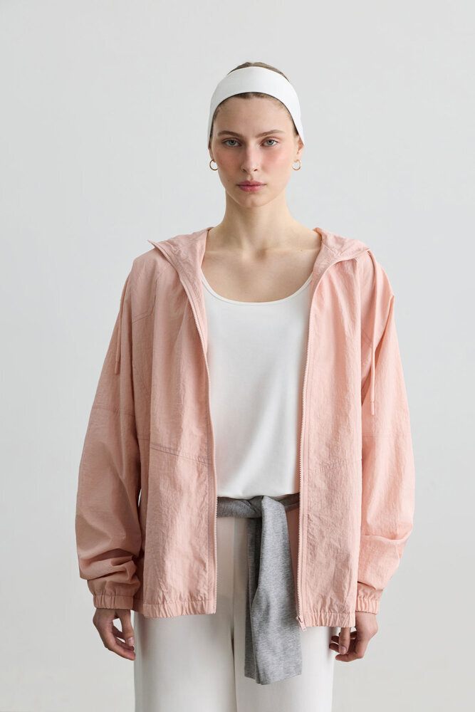 BE BLUE - PEMBE PARÇALI KAPÜŞONLU CEKET (1)