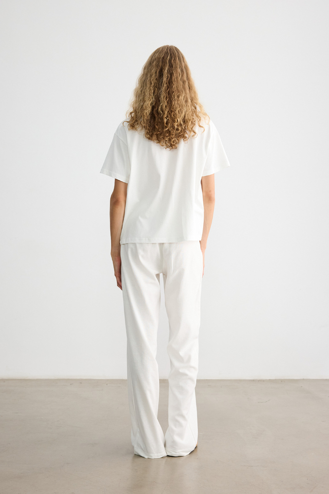 BE BLUE - PORTAKAL BASKILI KISA KOLLU T-SHIRT