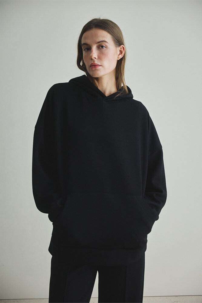 BE BLUE - PREMIUM SİYAH KAPÜŞONLU SWEATSHIRT