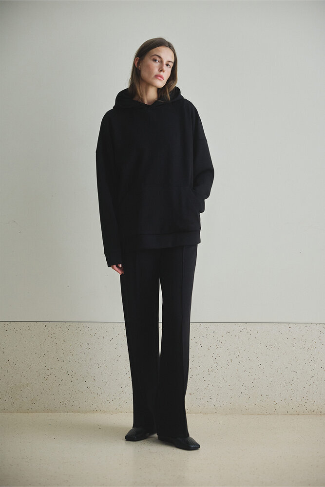 BE BLUE - PREMIUM SİYAH KAPÜŞONLU SWEATSHIRT