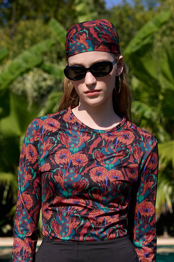 BE BLUE - RETRO FLORAL DESENLİ BANDANA
